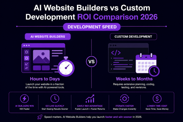 AI website builders vs custom development: ROI comparison 2026