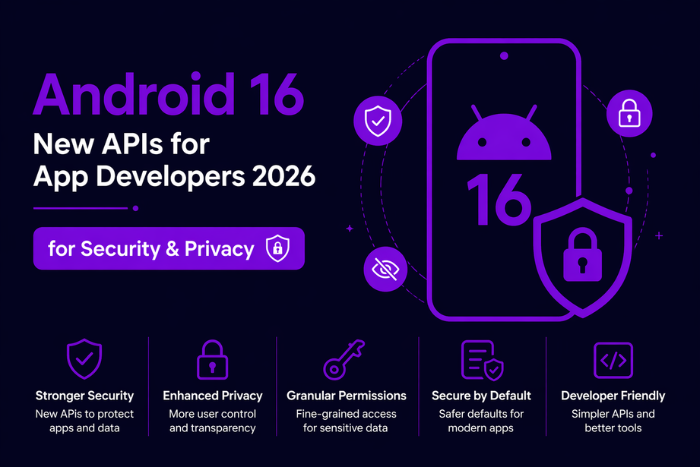 Android 16 new APIs for app developers 2026