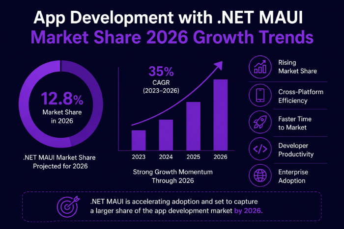 App development with .NET MAUI market share 2026