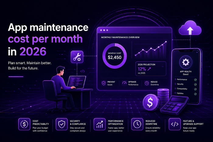 App maintenance cost per month in 2026