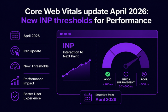 Core Web Vitals update April 2026: New INP thresholds
