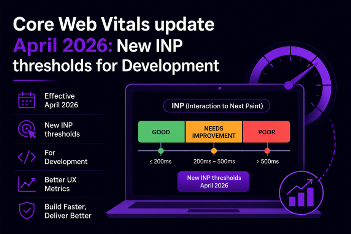 Core Web Vitals update April 2026: New INP thresholds