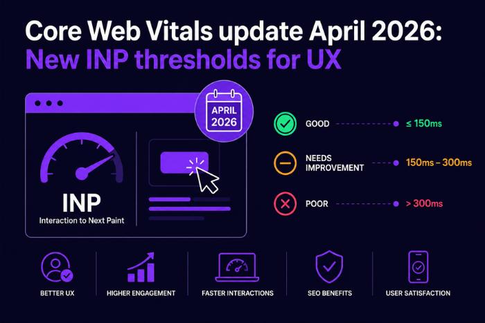 Core Web Vitals update April 2026: New INP thresholds