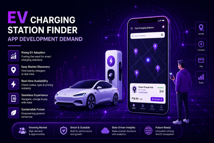EV charging station finder app development demand