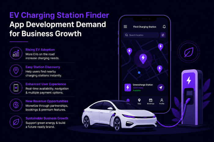 EV charging station finder app development demand