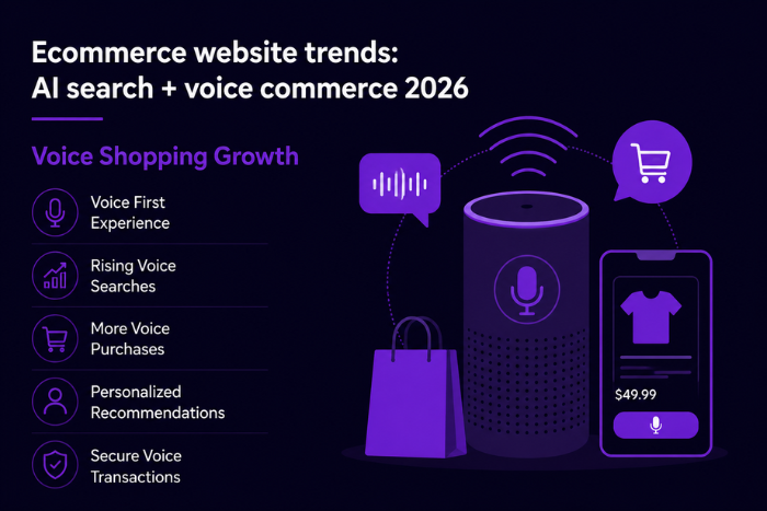 Ecommerce website trends: AI search + voice commerce 2026
