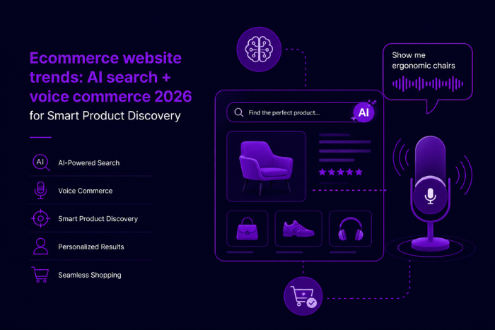 Ecommerce website trends: AI search + voice commerce 2026