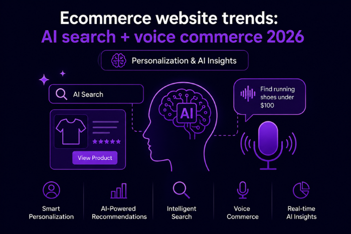 Ecommerce website trends: AI search + voice commerce 2026