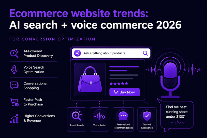 Ecommerce website trends: AI search + voice commerce 2026