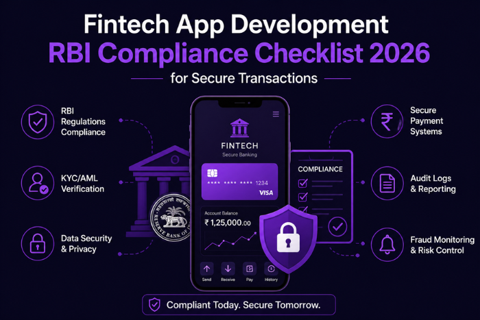 Fintech app development RBI compliance checklist 2026