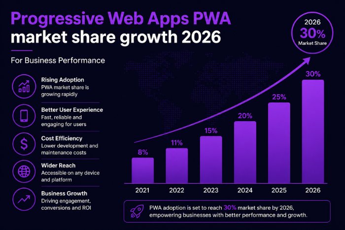 Progressive Web Apps PWA market share growth 2026