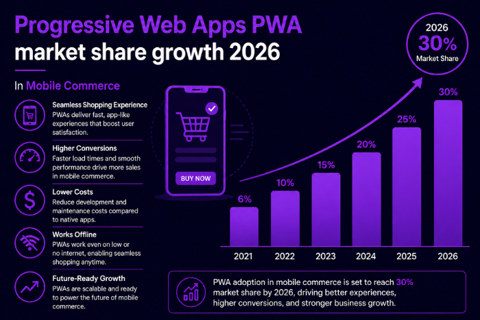 Progressive Web Apps PWA market share growth 2026