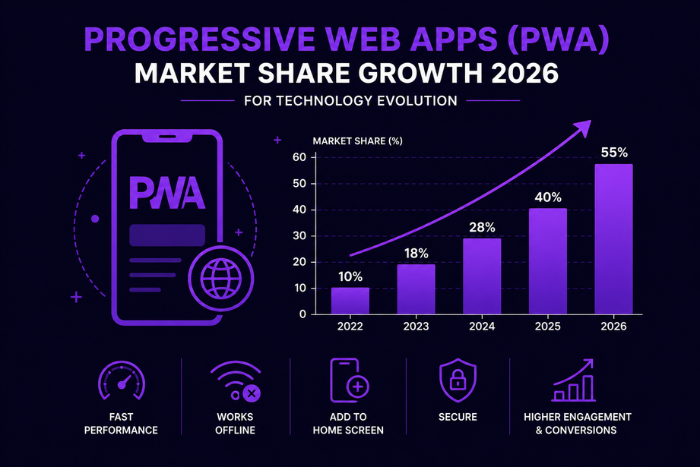 Progressive Web Apps PWA market share growth 2026