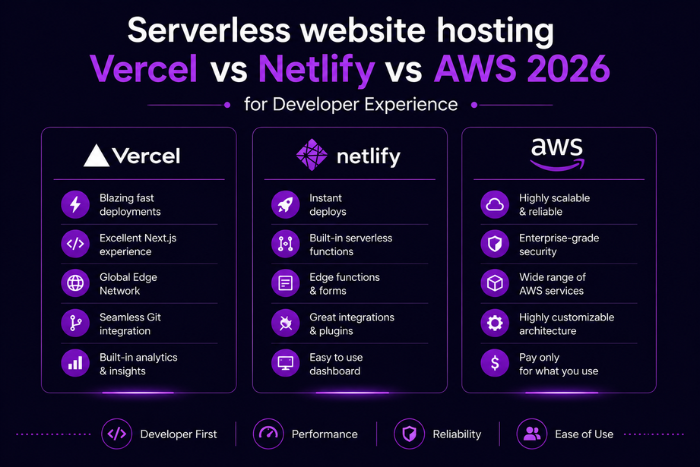 Serverless website hosting: Vercel vs Netlify vs AWS 2026