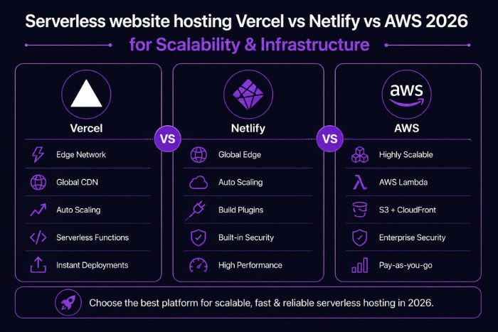 Serverless website hosting: Vercel vs Netlify vs AWS 2026