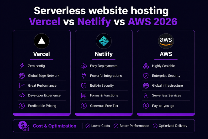 Serverless website hosting: Vercel vs Netlify vs AWS 2026