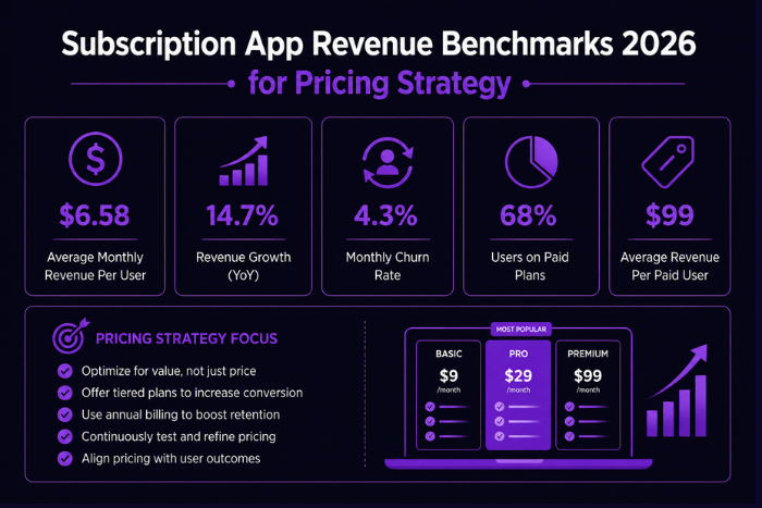 Subscription app revenue benchmarks 2026