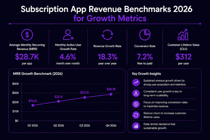 Subscription app revenue benchmarks 2026