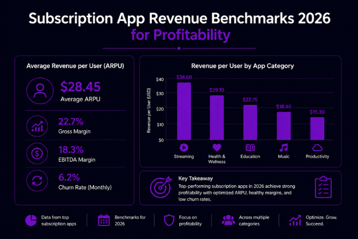 Subscription app revenue benchmarks 2026