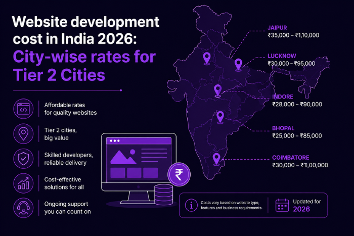 Website development cost in India 2026: City-wise rates