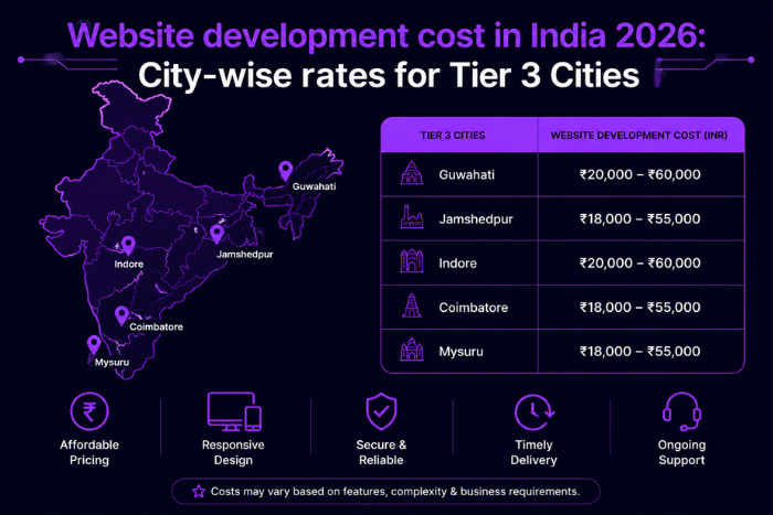Website development cost in India 2026: City-wise rates