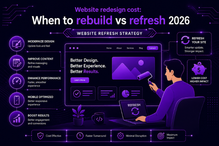 Website redesign cost: When to rebuild vs refresh 2026