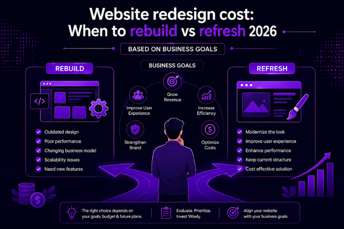 Website redesign cost: When to rebuild vs refresh 2026