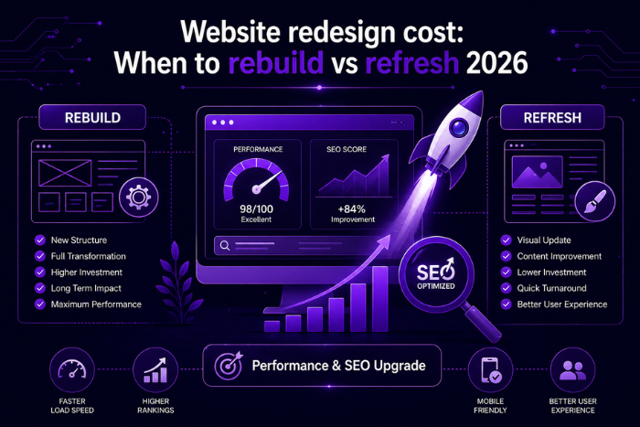 Website redesign cost: When to rebuild vs refresh 2026
