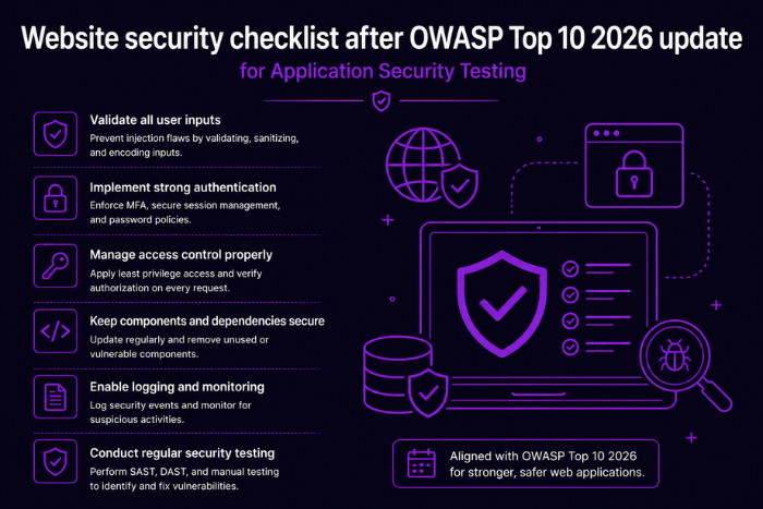 Website security checklist after OWASP Top 10 2026 update
