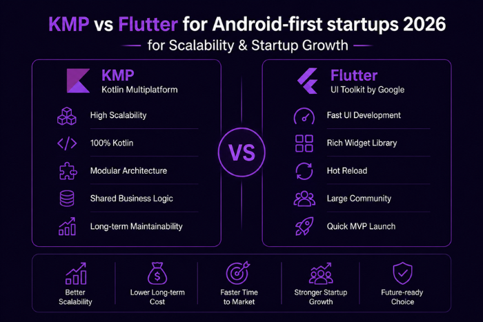 KMP vs Flutter for Android-first startups 2026