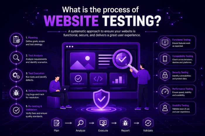 What is the process of website testing?