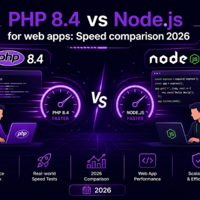 PHP 8.4 vs Node.js for web apps: Speed comparison 2026